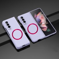 Magnetic Phone Case for Samsung Galaxy Z Fold 3 Compatible with Magsafe, Military-Grade Shockproof Protective Case Cover with Built-in Magnet Circle for Samsung Galaxy Z Fold 3, Purple