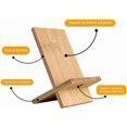 thumbnail image 2 of Bamboo Cell Phone Stand Holder with Chargeable Hole, Friendly Universal Portable Wood Cellphone Holder for Desktop Design Compatible with All Mobile P, 2 of 4