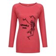 thumbnail image 4 of Mode Femme Décontractée Imprimé Col Rond T-shirt Manches Longues Ample Blouse Pull, 4 of 6