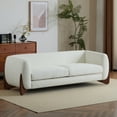 thumbnail image 2 of GDF Studio Oversized Faux Sherpa Boucle 3-Seat Sofa with Wood Legs, Beige, 2 of 9