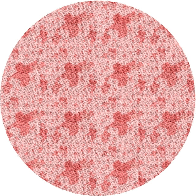 Ahgly Company Machine Washable Indoor Square Transitional Flamingo Pink Area Rugs, 3' Square