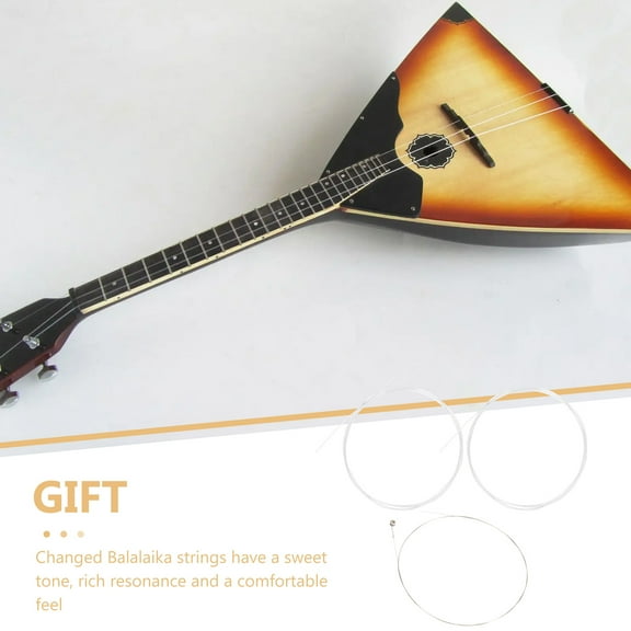 Beaupretty 3Pcs Nylon Balalaika Full Set White for Smooth Sound Transition