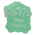 thumbnail image 1 of Inkdotpot Pack Of 100 Happy Birthday Paper Tags DIY Craft Bracket Shape Real Silver Foil Hang Tags, 1 of 6