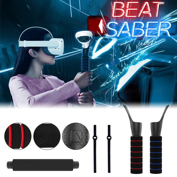ZTOO VR Handle For Dual Handles Extension Grips for Oculus Quest 1/2 Controllers Beat Saber Games With Adjustable Knuckle Strap Handles Walmart.com