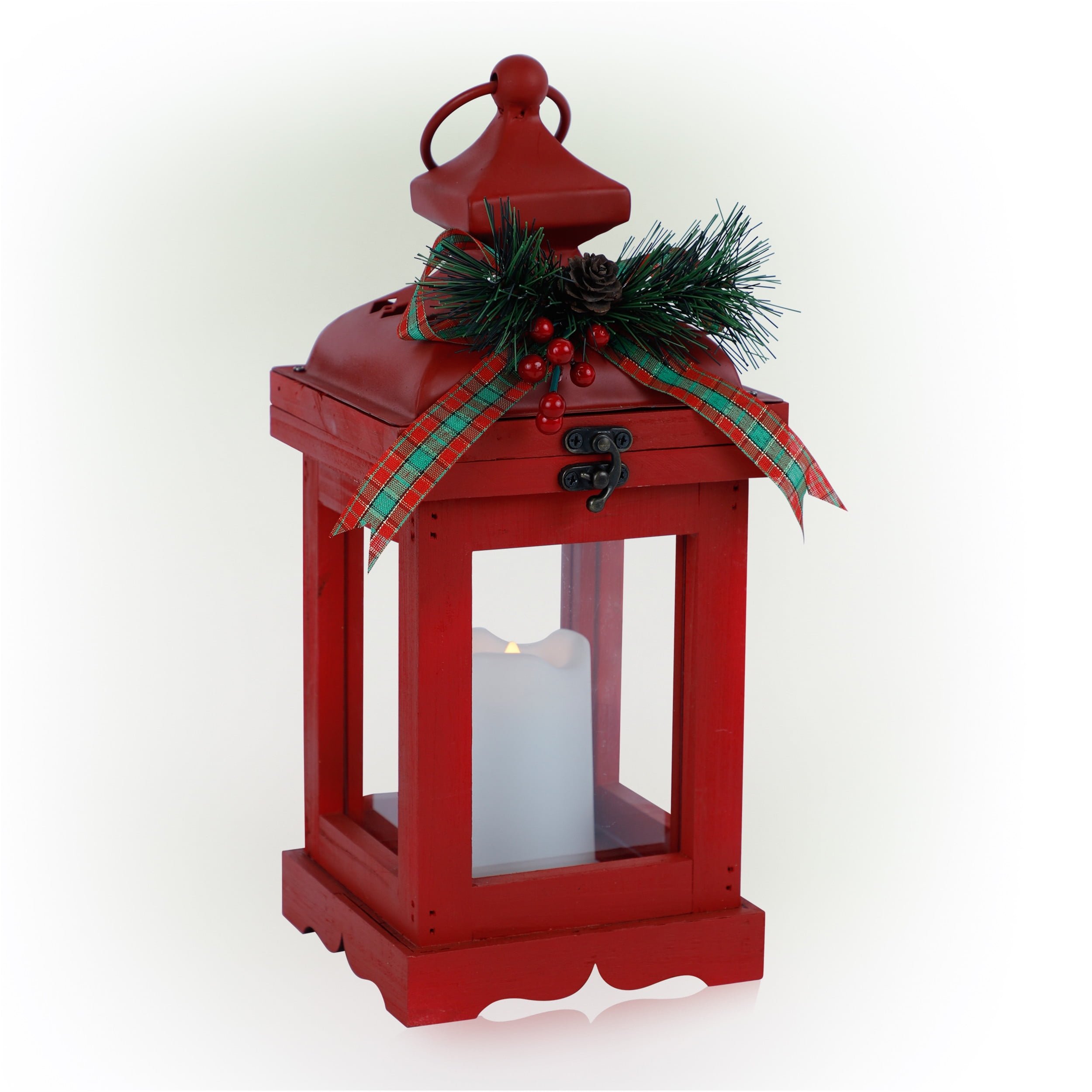 KSA Pack of 12 Red and Green Battery Operated LED Lantern Christmas  Ornaments 5