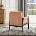 thumbnail image 2 of JERFIT Mid-Century Modern Accent Chair with Chenille Upholstery, Orange Armchair for Living Room, Lounge, 2 of 7