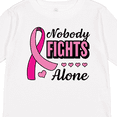 thumbnail image 4 of Inktastic Breast Cancer Awareness Nobody Fights Alone Pink Ribbon Boys or Girls Long Sleeve Toddler T-Shirt, 4 of 5