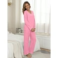 thumbnail image 2 of MINTREUS Pajamas Women's Long Sleeve Pj Set Soft 2 Piece Loungewear Sleepwear with Pockets, 2 of 5