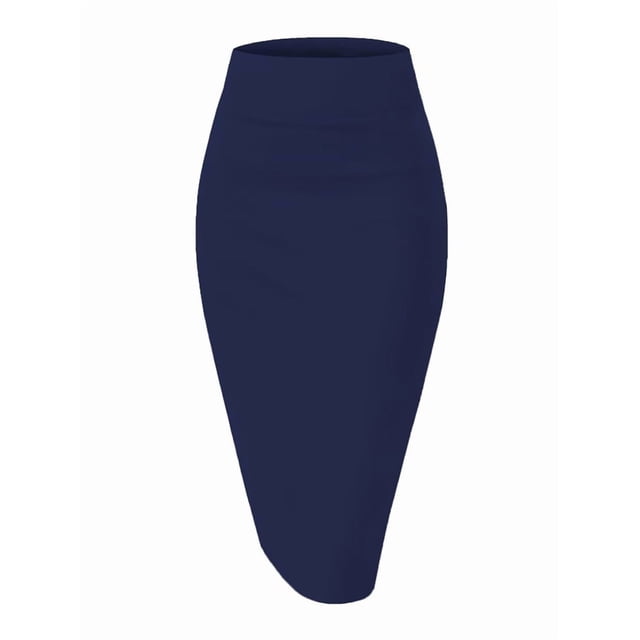 Jupe Crayon de Bureau en Nylon Extensible à Taille Haute Premium pour Femme TG