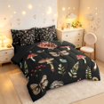 thumbnail image 2 of Homewish Boho Plant Mushrooms 7-Piece Twin Bedding,Floral Butterflies Dragonflies Bedding Comforter Set,Black Reversible, 2 of 8