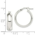 thumbnail image 2 of 925 Sterling Silver Hollow Polished Hinged post 6.00mm Hoop Earrings 22x20mm Wide Hoop Earring for Women, 2 of 2