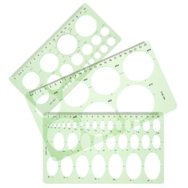 WORGEOUS 3 Pcs Circle Template Stencil Metric Ellipse Student