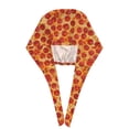 thumbnail image 3 of Kdxio Pizza Pattern Turban Hat for Women Men Comfortable Adjustable Cleaning Working Cap with Sweatband, 3 of 8