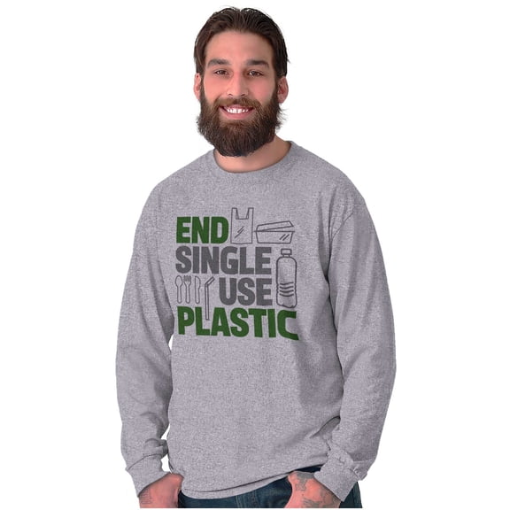 Save the Planet Go-Green Earth Day Plus Size Long Sleeve Graphic Tee Shirt Brisco Brands 2X