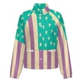 thumbnail image 5 of Jackets for Women Winter Coat Jackets Flannel Stand Collar Jacket(Purple Stripes And Stars Pattern,Size:S-4XL), 5 of 7