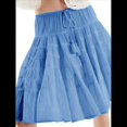 thumbnail image 3 of Falda Plisada de Cintura Alta con Volantes para Mujer, Falda de Tenis, Falda Pantalón Deportiva para Correr y Patinar. Azul L, 3 of 8