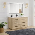 thumbnail image 4 of Porto 55" Aged Natural Oak Single Bath Vanity with Fish Maw White Quartz Stone, 4 of 15