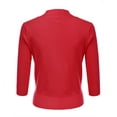 thumbnail image 3 of Doublju Women's 3/4 Sleeve Open Front Cropped Cardigan Sweaters (Plus Size Available), 3 of 4