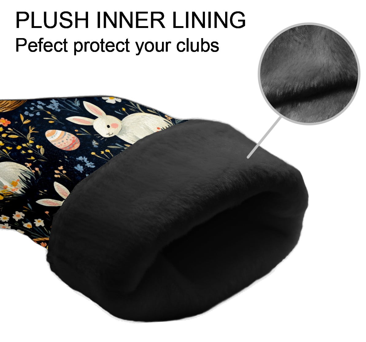 Golf Club Covers PU Leather Waterproof Head Covers for Fairway Woods Hybrids Easter Patterns