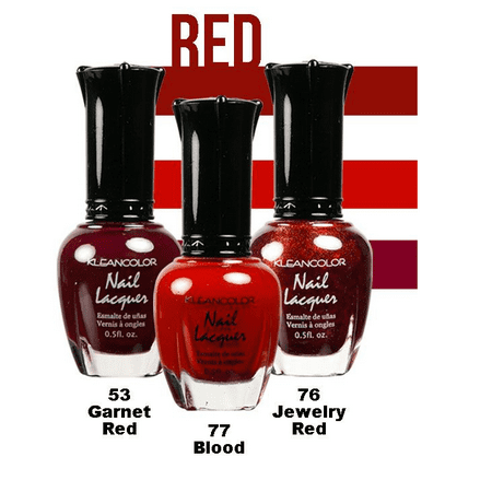 Kleancolor Fall Nail Polish Guide 3 pcs Red Set (Best Way To Store Nail Polish)