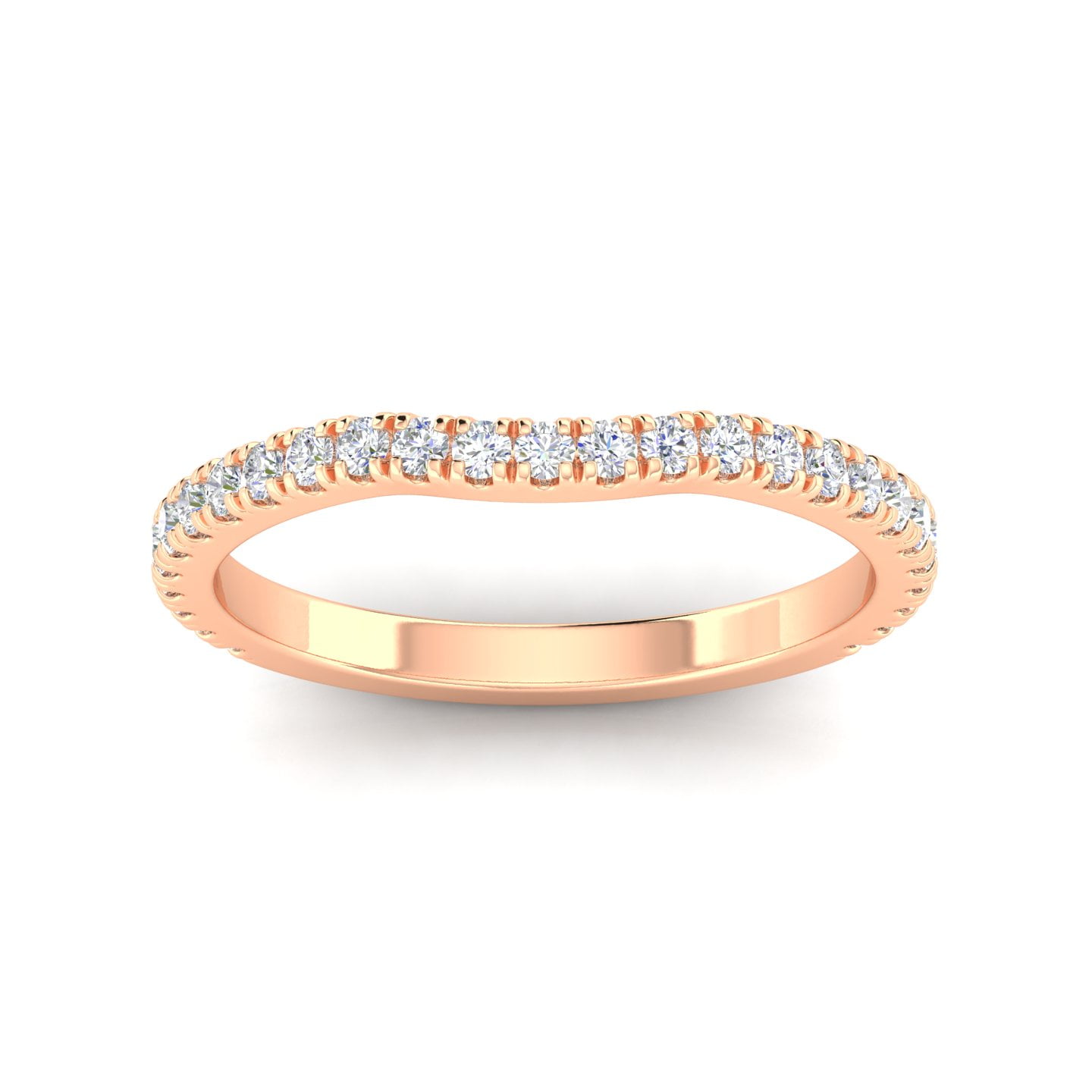 3/8ctw Diamond Wedding Band in 10k Rose Gold