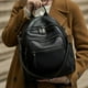 thumbnail image 4 of Mochila Wesccimo de piel auténtica negra para mujer, 4 of 9