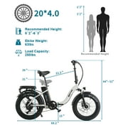 Fat Tire Folding Electric Bike, 48V & 624Wh Lithium Removable Battery, Peak 1100W Brushless Motor, Max Speed 28Mph, M6 Large LCD Display, Suspension, Step-Over/Thru Frame