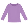 thumbnail image 5 of Girls Shirts Kids Casual Tshirt Long Sleeve Ribbed Stretch Tee Slim Fit Basic Top for Kids Everyday Wear, 5 of 5