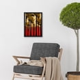 thumbnail image 2 of Gold Forest Trees At Sunset Modern Painting Artwork Framed Wall Art Print A4, 2 of 4