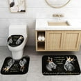 thumbnail image 5 of 4PCS Lion King & Queen Shower Curtain Set, I Choose You Romantic Quotes Lion Couple African Safari Wild Animal Bathroom Decor Black Shower Curtain, Non-Slip Bath Mat, for Him, 5 of 7