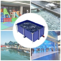 Miumaeov Cuboid Blue Canvas Fish Pond Aquarium Fish Water Tank Lobster Koi Breeding Pond