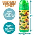 thumbnail image 2 of Bentology Stainless Steel 13oz Insulated Kids Water Bottle w Built In Straw- Easy to Open, Reusable BPA-Free, Fits in Most Lunch Boxes for Boys, Girls, School, Sports, Camp- Keep Drink Cold All Day, 2 of 6