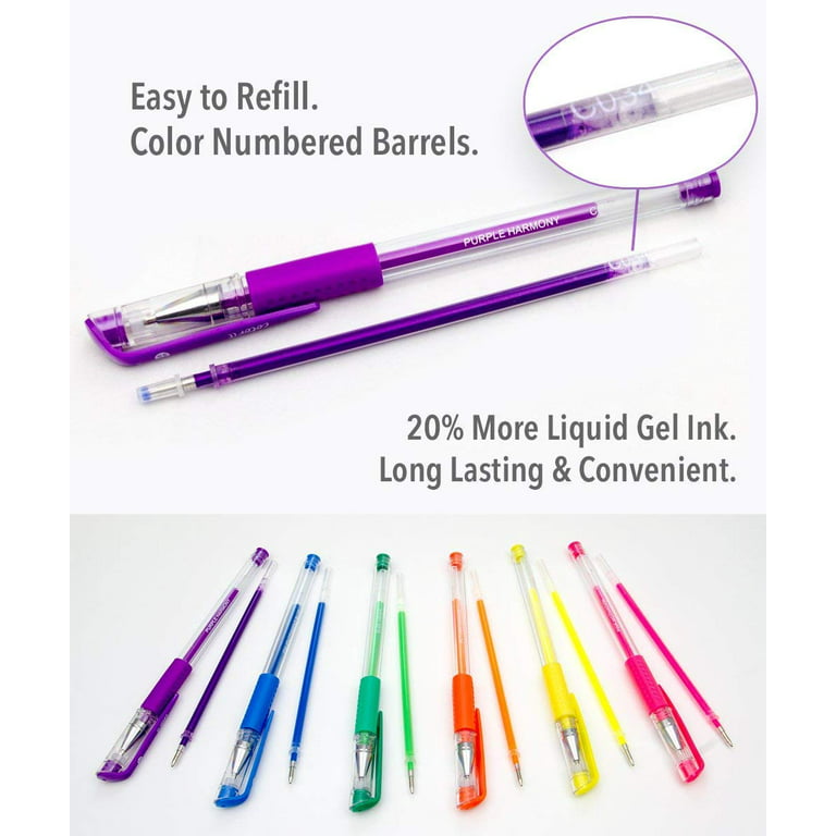 Vaola Various Color Gel Pens - 24 Glitter Gel Pens Plus 24 Refills, Other