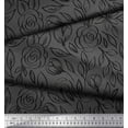 thumbnail image 2 of Soimoi Gray polyester Crepe Fabric Leaves & Rose Floral Print Fabric by Yard 42 Inch Wide, 2 of 3