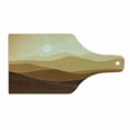 thumbnail image 1 of Tan Cutting Board, Sunrise over the Mountains Conceptual Landscape Hills Rays Scenery, Decorative Tempered Glass Cutting and Serving Board, Wine Bottle Shape, Sand Brown Pale Brown, by Ambesonne, 1 of 1