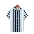 thumbnail image 2 of Lmnyox Mens Button Down Shirt Short Sleeve Collared Striped Shirt Dressy Casual Summer Vacation Beach Shirts, 2 of 5