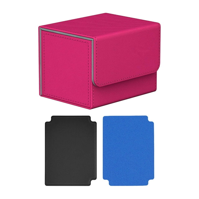 Estuche portátil para barajas de cartas coleccionables con cierre magnético y funda para tarjetas deportivas Rosa