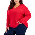 thumbnail image 1 of Tommy Hilfiger Chandail en Tricot Torsadé pour Femmes, Rouge, Grande Taille, 2X, 1 of 1