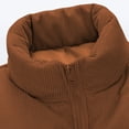 thumbnail image 4 of Rohuuque Men's Winter Puffer Vest Fashion Solid Color Stand Collar Outerwear Full Zip Warm Sleeveless Casual Jacket with Pocket Brown, 4 of 7