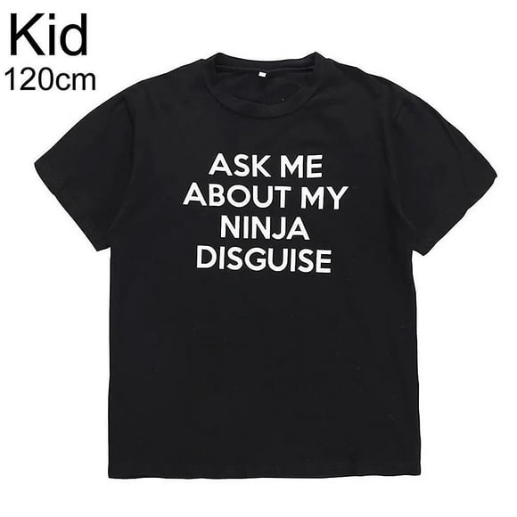 Ninja Disguise T-shirt Casual Parent-child Short Sleeve Letter Printed Top