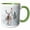 Green/White, variant on 3drose, a Beautiful Buck with a Visiting Red Cardinal Bird in a Winter Forest, 11oz Magic Transforming Mug