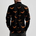 thumbnail image 4 of Domuza Mens Button Down Long Sleeve Shirt Halloween Funny Horror Print Relaxed Fit T Shirts Lightweight Casual Collared Dress Shirts for Halloween Party Black L, 4 of 7
