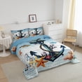 thumbnail image 2 of Nautical Anchor Comforter Set King Ocean Themed Bedding Set, Starfish Jellyfish Bedding Comforter Sets Sea Fish Animal Duvet Sets, Aesthetic Colorful Coral Quilted Comforter Room Decoration, 2 of 5