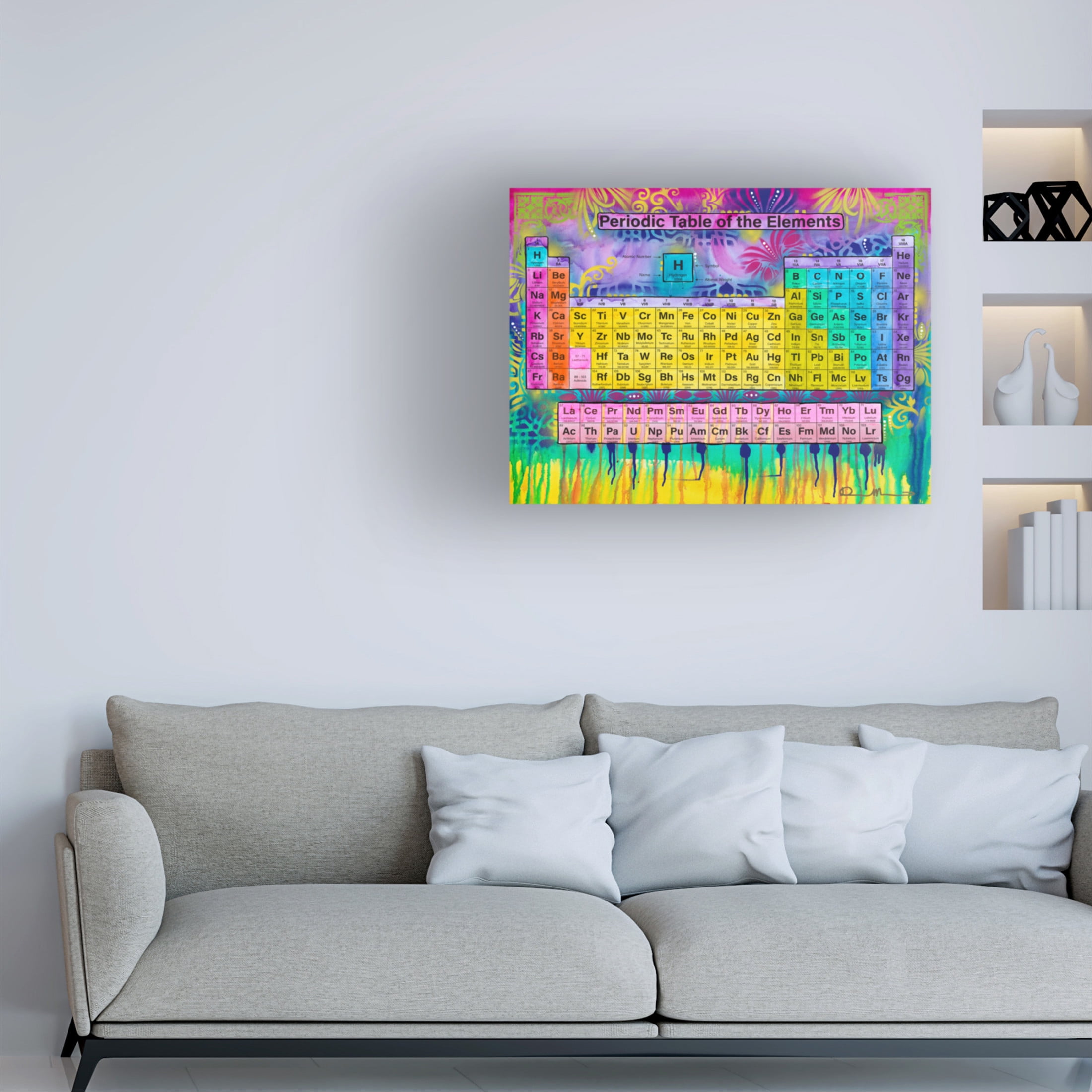 Canvas Wall Art - Dean Russo 'Periodic Table of the Elements' Wall Art for Living Room, Bedroom, or Office Décor by Trademark Fine Art - 32 x 24 Inches