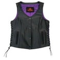 thumbnail image 2 of Hot Leathers VSL2001 Ladies Black 'Fleur De Lis Cross' Leather Vest X-Large, 2 of 3