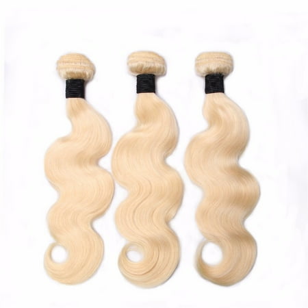 - Beroyal Brazilian Body Wave Virgin Human Hair Weave 3 Bundles Blonde Hair, 16
