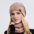 thumbnail image 3 of GRNSHTS 2 Pieces Winter Hat Scarf for Men Women Solid Color Knit Fleece Lined Warm Hats & Neck Warmer Scarf Beanie Hat Set (Pink), 3 of 6