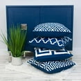 thumbnail image 3 of 18" X 18" Blue 100% Cotton Geometric Zippered Pillow, 3 of 10