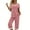 Pink, variant on Jamicy Women's Sleepwear Gift for Mom Women's Pajama Set V Neck Short Sleeve Shirt And Capri Pants Sleepwear Pjs Sets with Pockets