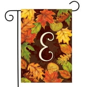 Fall Leaves Monogram Letter E Garden Flag Autumn 12.5" x 18" Briarwood Lane